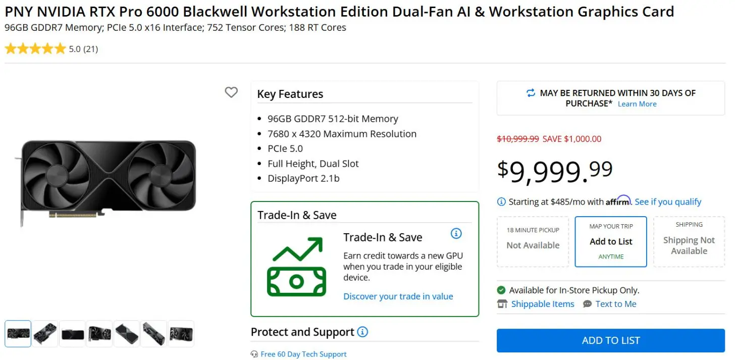 NVIDIA RTX PRO 6000 Blackwell GPU with dual fans