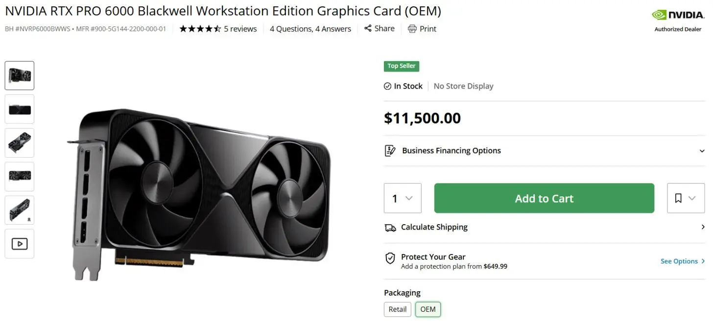 NVIDIA RTX PRO 6000 Blackwell GPU side view