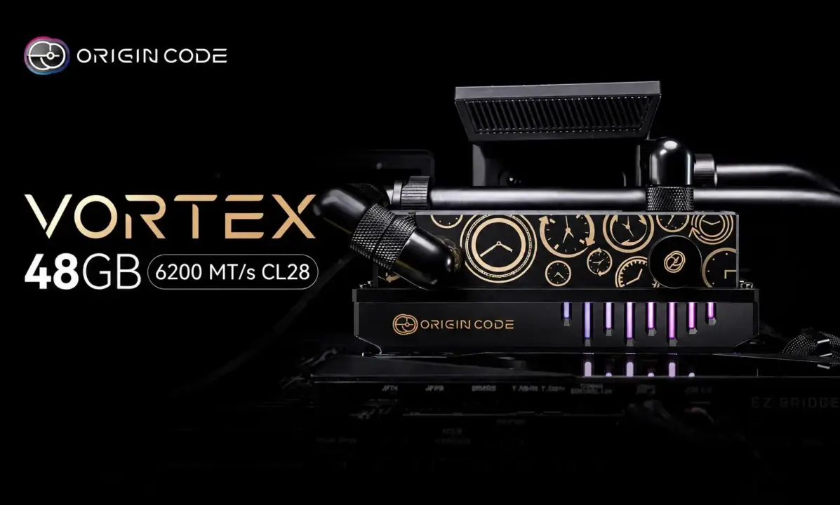 Origin Code Vortex 48 GB DDR5-6200 CL28 Kit Gets LCD and Liquid Cooling
