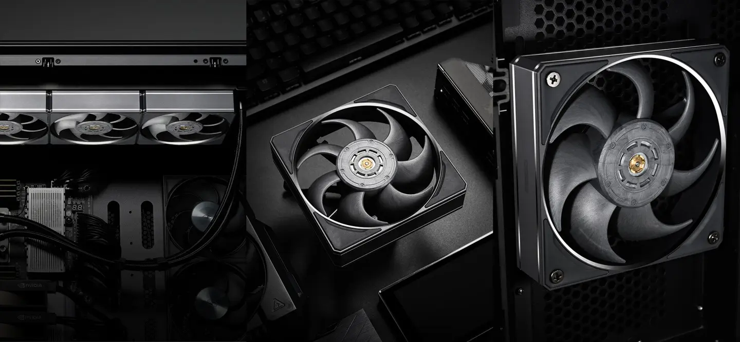 PCcooler F9 R120 Metal fan with CNC aluminum frame and LCP blades