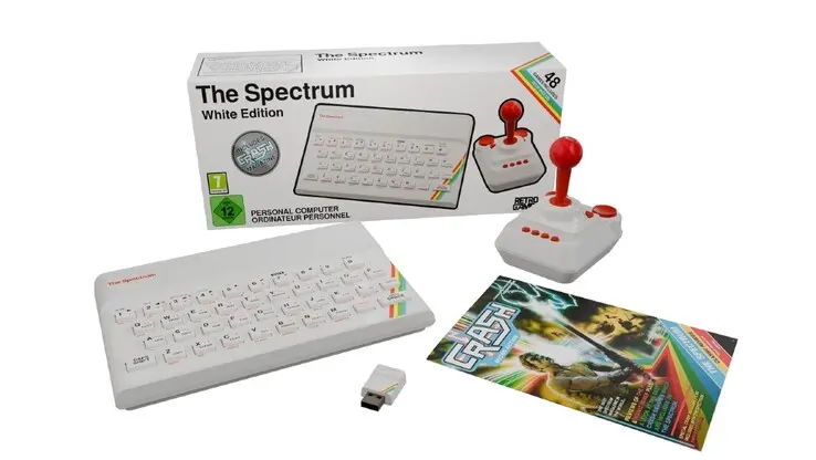 Plaion The Spectrum White Edition with joystick and Microdrive