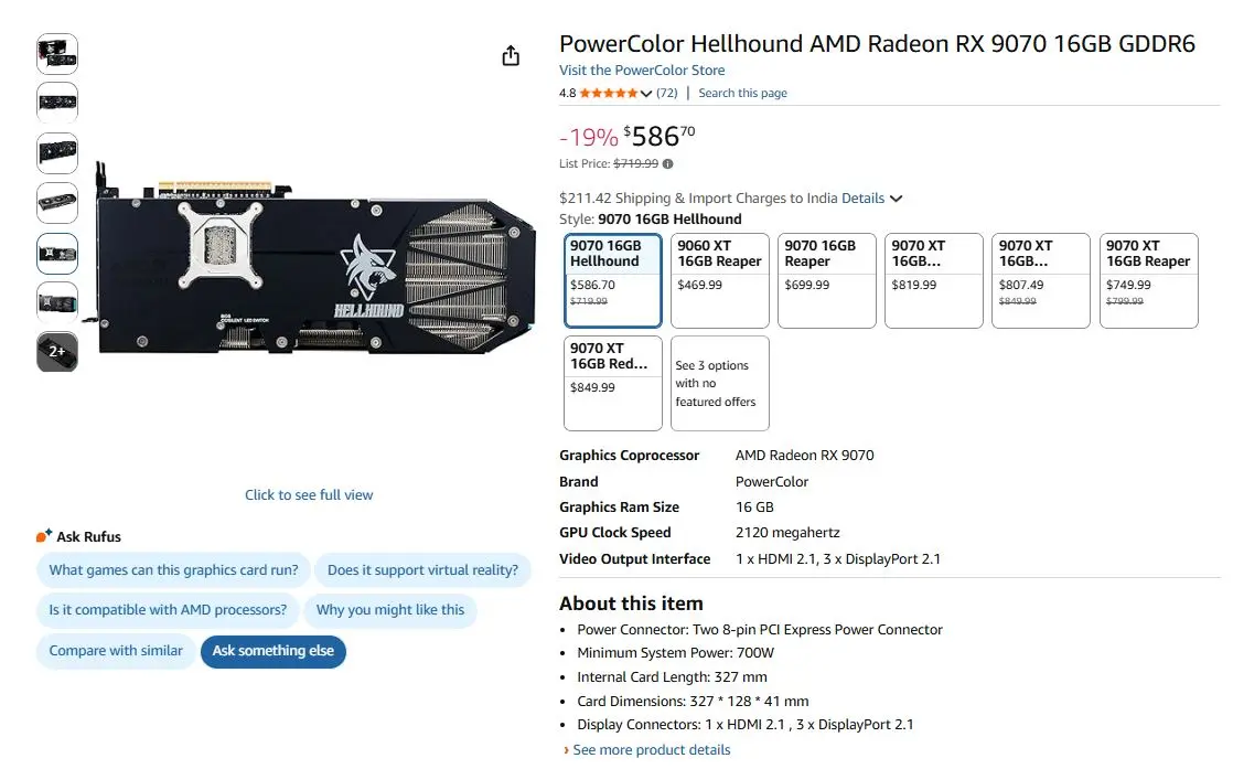 PowerColor Hellhound Radeon RX 9070 16 GB GPU