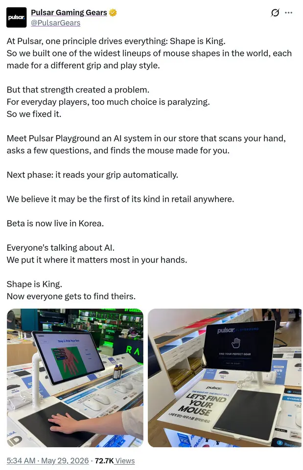 Pulsar Playground analyzing hand size