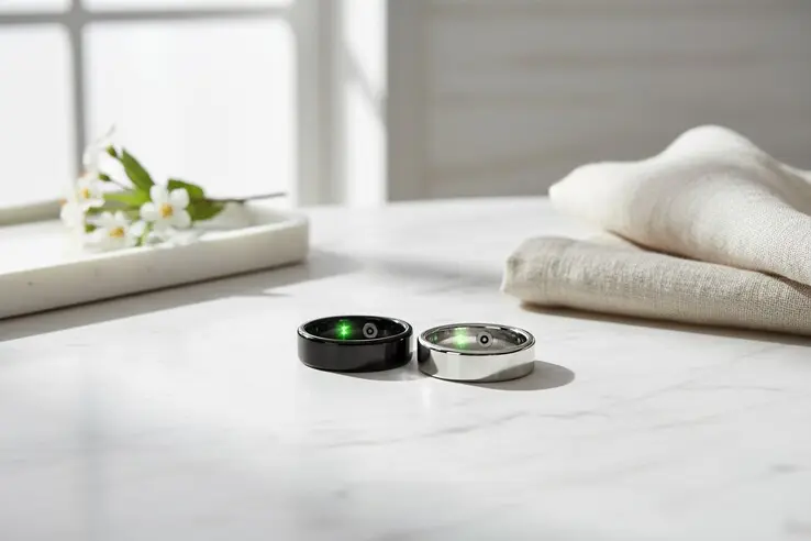 Qringstore Titan 2 smart ring on a finger