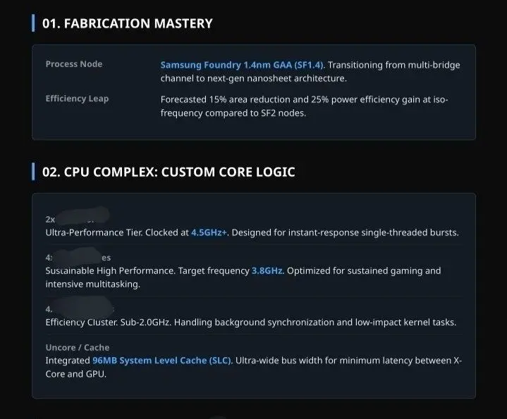 Samsung Exynos 2800 Chip for Laptops Leaked: 1.4nm, 10-Core CPU, Xclipse 980 GPU