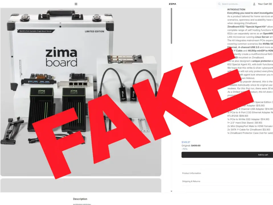 Scam Alert: Fake Store Sells ZimaCube Pro For $374 Instead Of $1,099