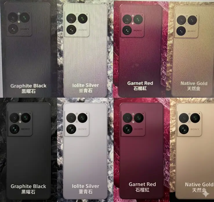 Sony Xperia 1 VIII in four colors with square camera island