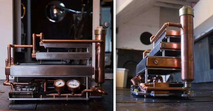Steampunk PC cools RTX 5080 without fan using passive water cooling