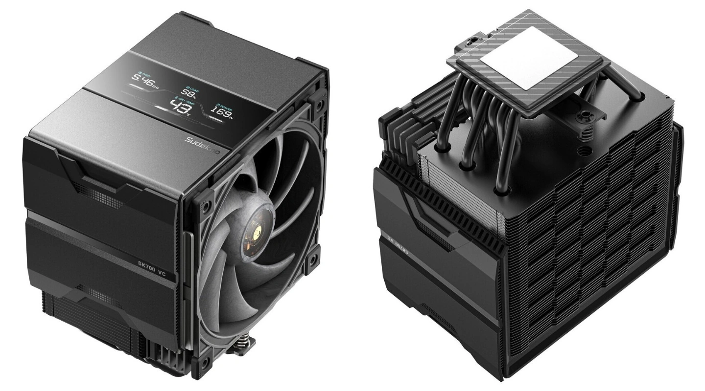 Sudokoo MACH820 air cooler with vapor chamber and eight heat pipes