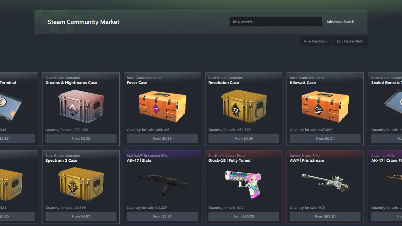 Valve Overhauls Steam Community Market With Wider Layout and Dynamic Filters