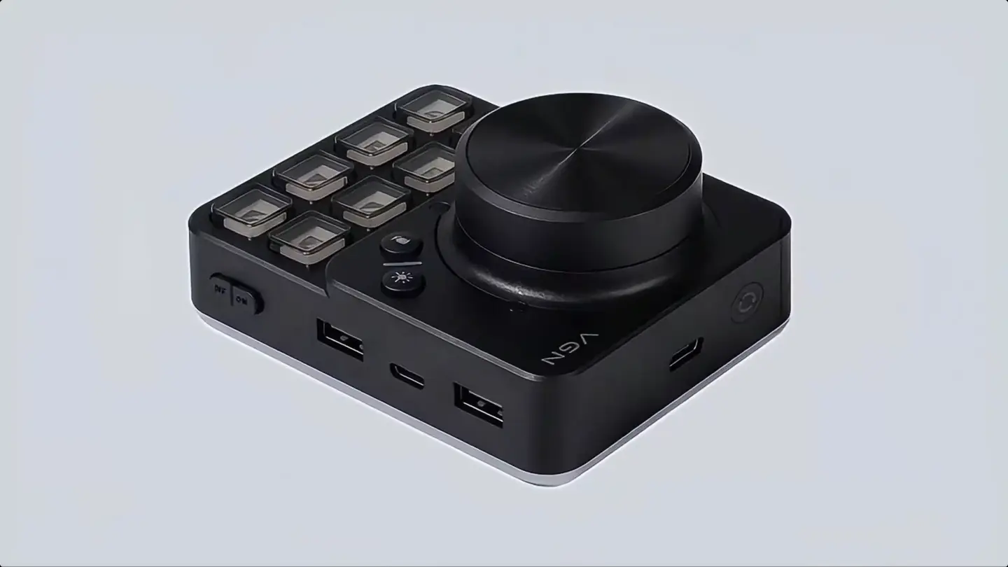 VGN Siren V2 tuning console dock with RGB lighting and precision volume knob.