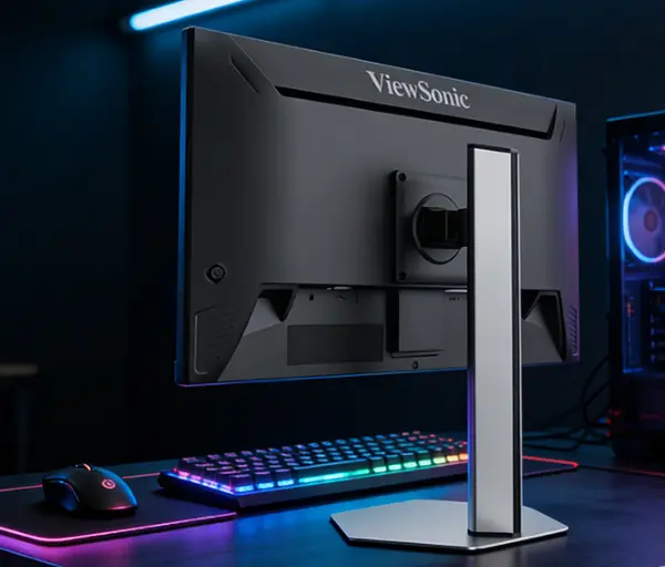 ViewSonic VX24G26J-4K monitor ports and stand