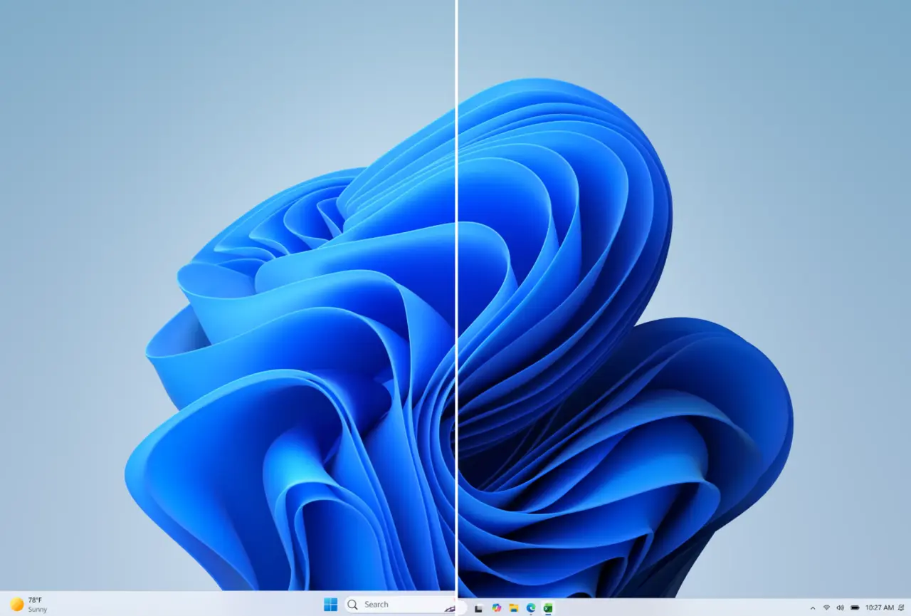Windows 11 Experimental build 26300.8493 vertical taskbar positioning options