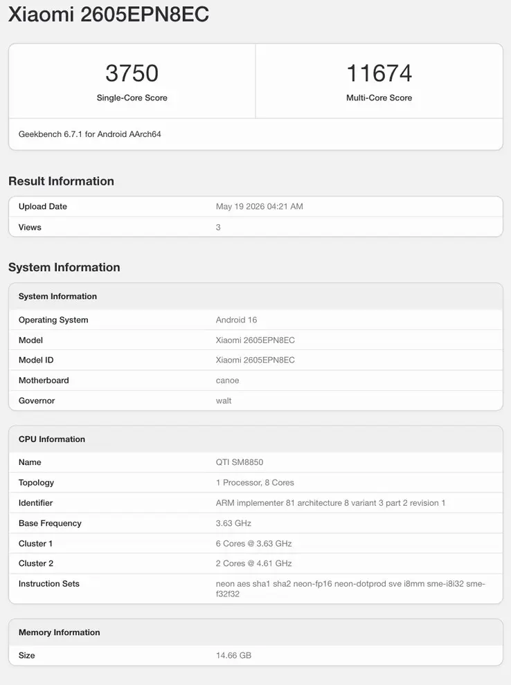 Xiaomi 17 Max with Snapdragon 8 Elite Gen 5 and 200MP camera