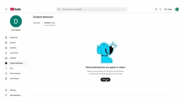 YouTube deepfake detection tool enrollment in YouTube Studio