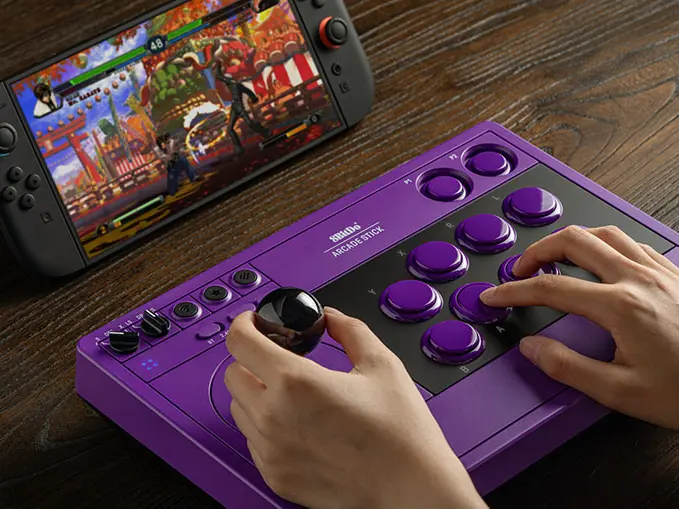 8BitDo Arcade Stick in purple