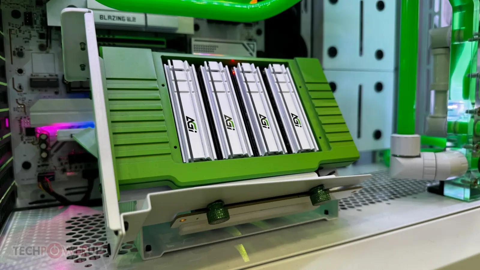 AGI memory and storage lineup display at Computex 2026