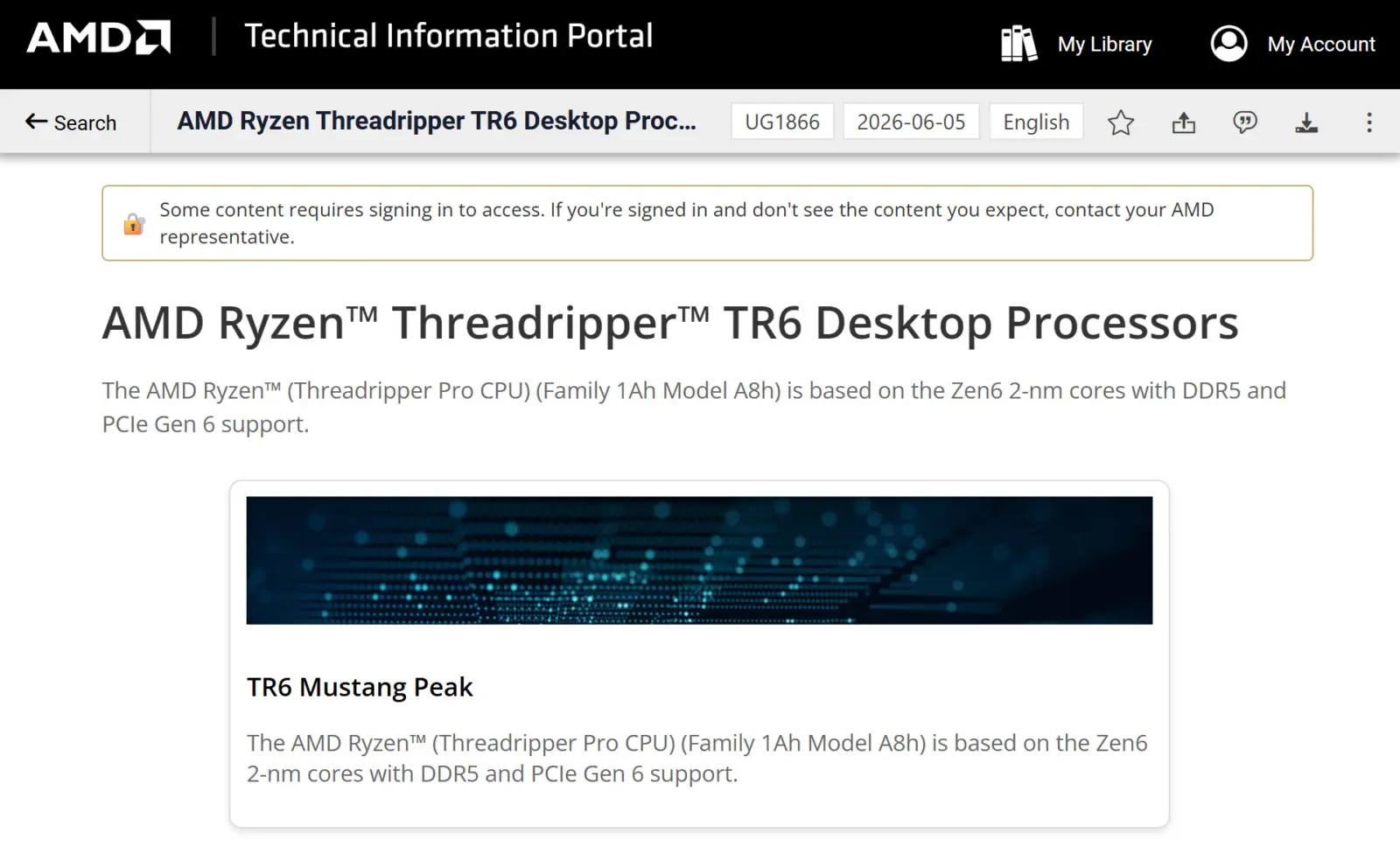AMD Ryzen Threadripper Mustang Peak processor