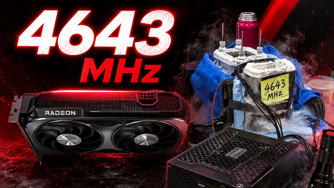 AMD Radeon RX 9060 XT Hits 4.64 GHz World Record With LN2 Cooling