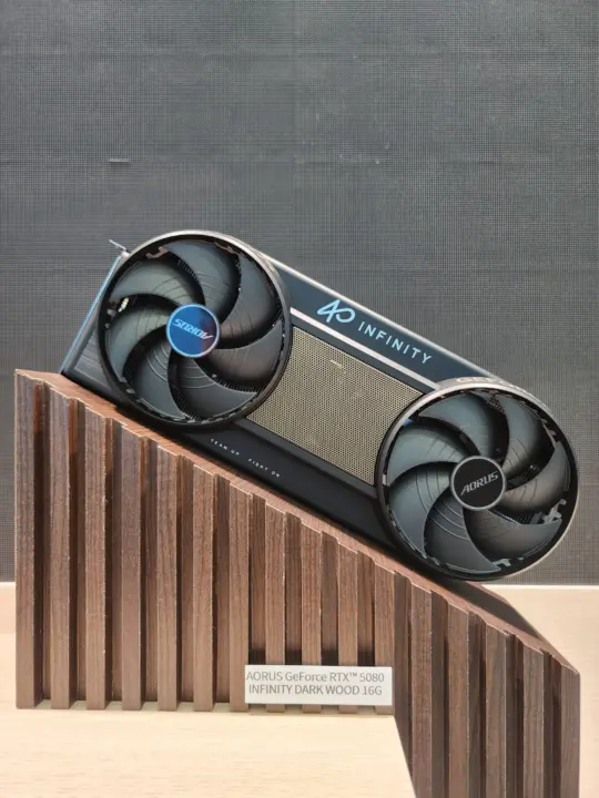 AORUS RTX 5080 Infinity graphics card with triple-slot design