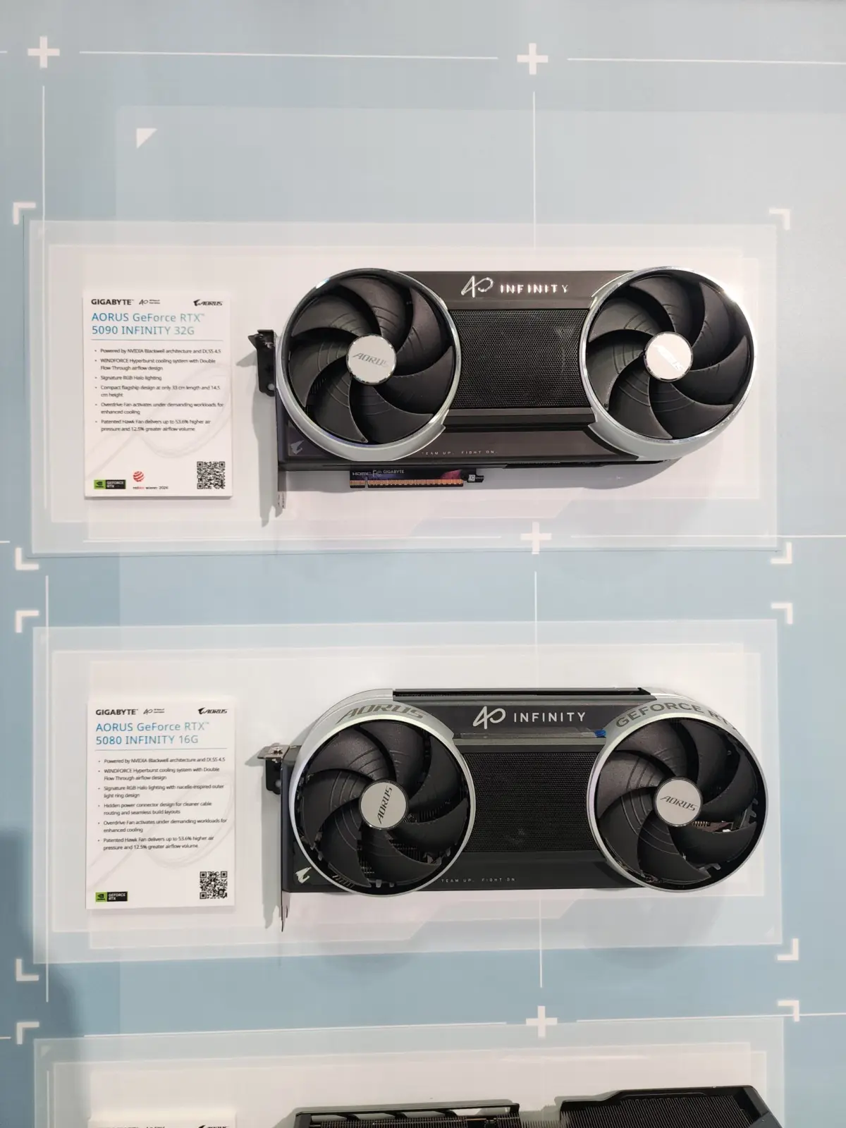 AORUS RTX 5080 Infinity graphics card with triple-slot design