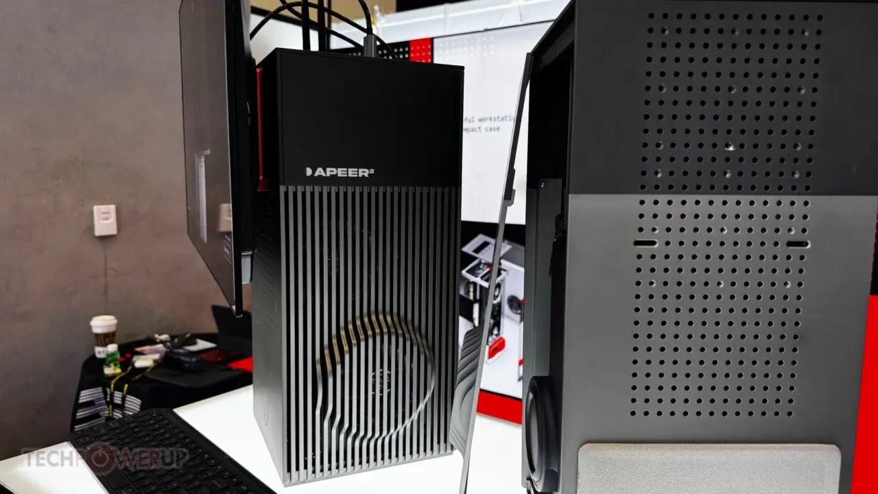 Apeer2 ITX case with integrated VESA monitor mount