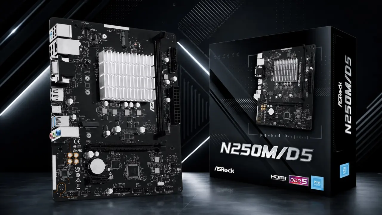 ASRock N250M/D5 Motherboard Launches With Silent Cooling and Single DDR5 Slot