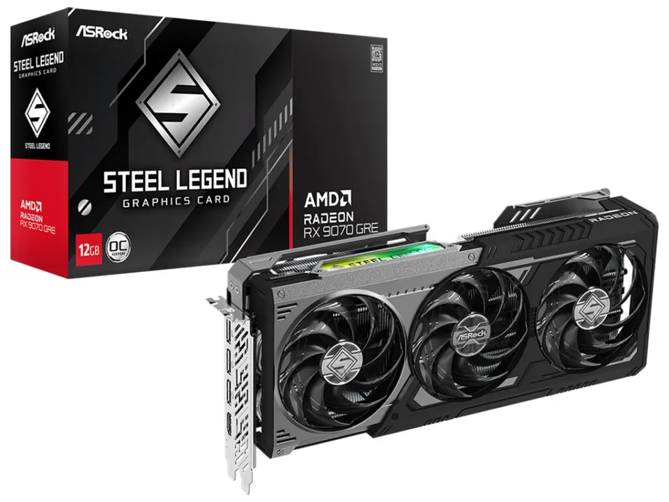 ASRock ASRock AMD Radeon RX 9070 GRE Steel Legend Dark 12GB OC