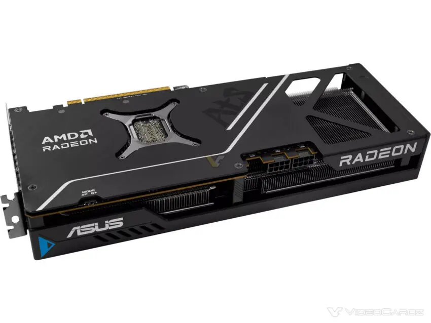Triple-fan cooler design on the ASUS ATS Radeon RX 9070 GRE