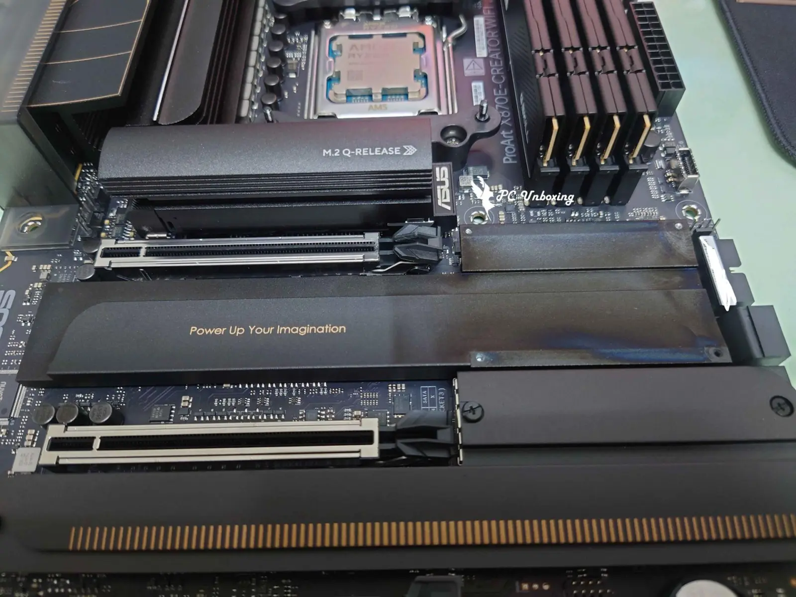 ASUS ROG Astral RTX 5090 graphics card installed in a PC case