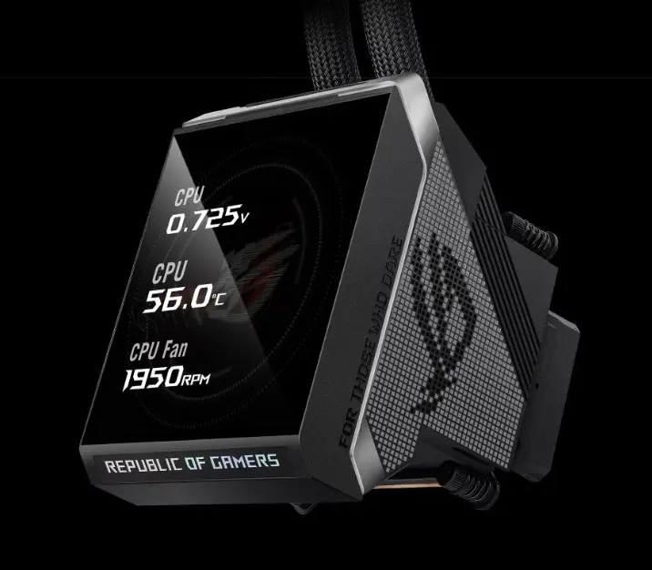 ASUS ROG Strix LC III 360 ARGB LCD cooler cold plate display