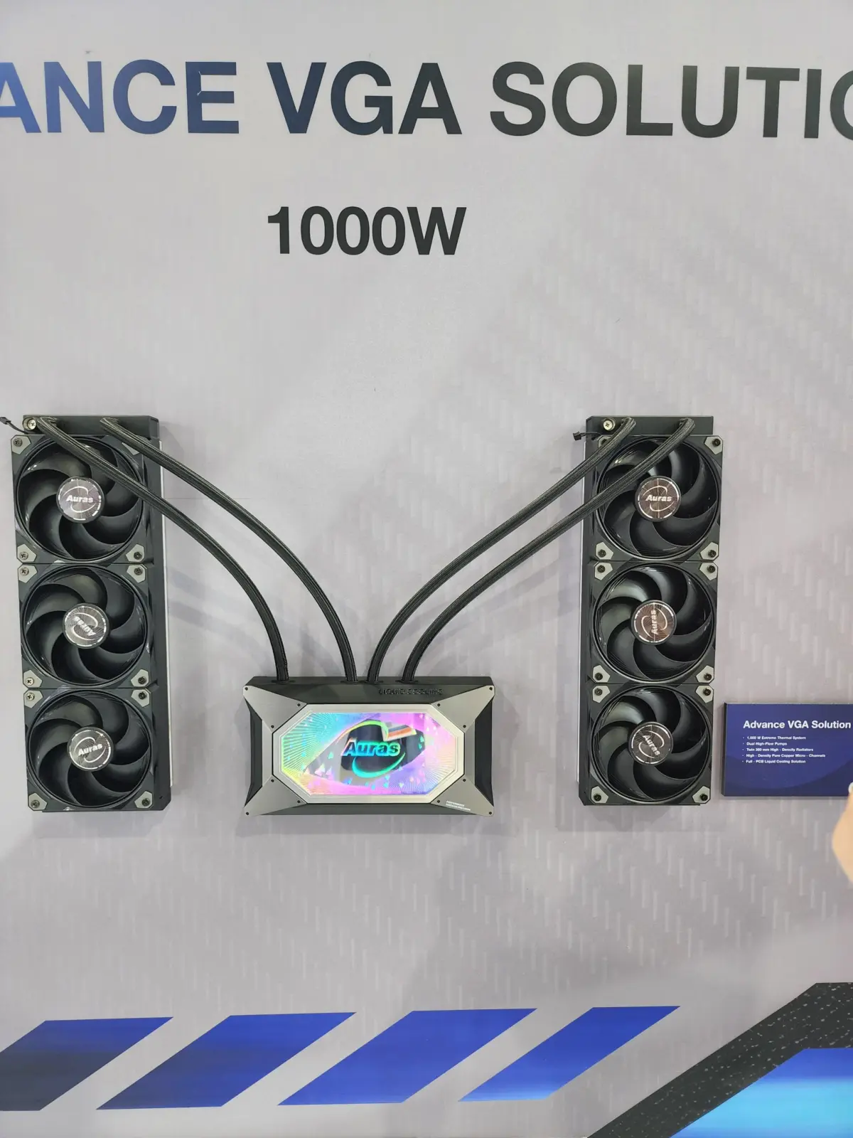 AURAS Advanced VGA Solution conceptual liquid cooler design with dual 360mm radiators