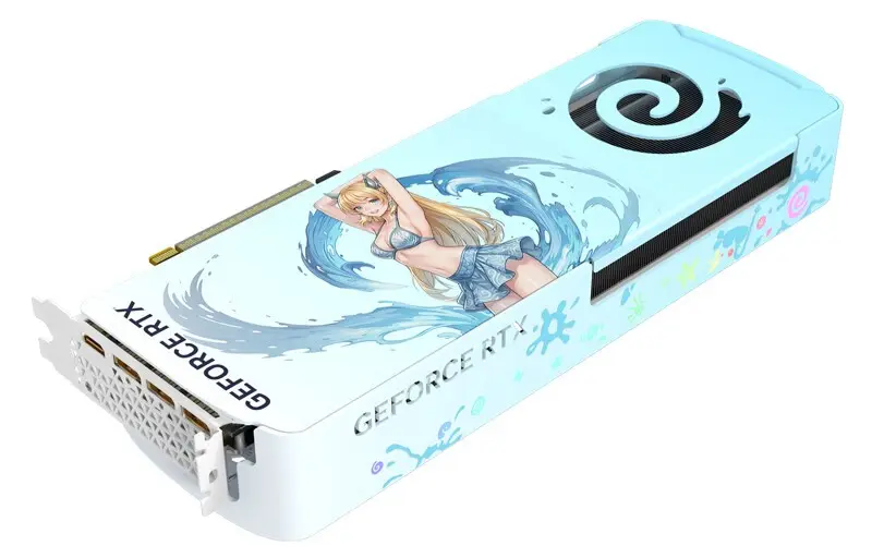 AX GAMING GeForce RTX 5070 Summer Limited Edition cooling module and RGB lighting details