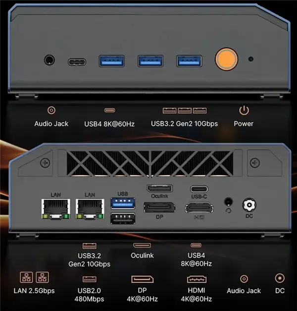 Bosgame VTA-439 Mini PC with Ryzen AI 9 HX 370 Supports External RTX 5090