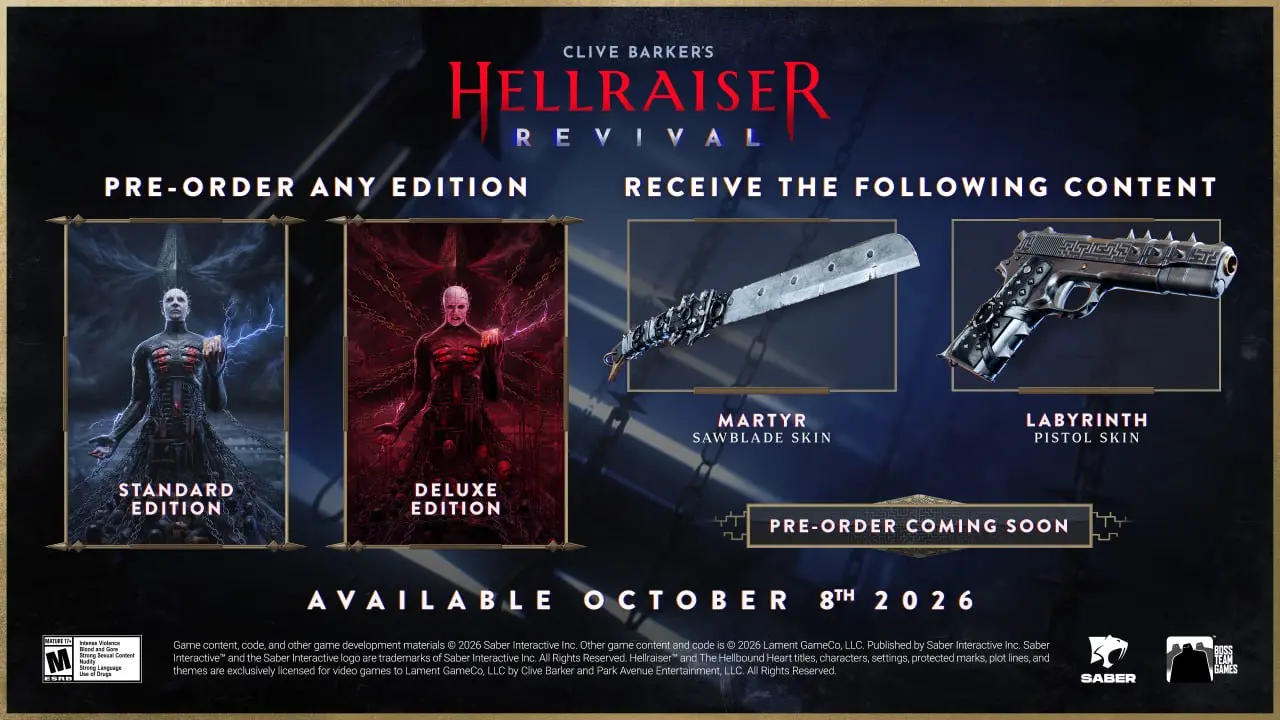 Clive Barker’s Hellraiser: Revival Launches October 2026 on PC and Consoles