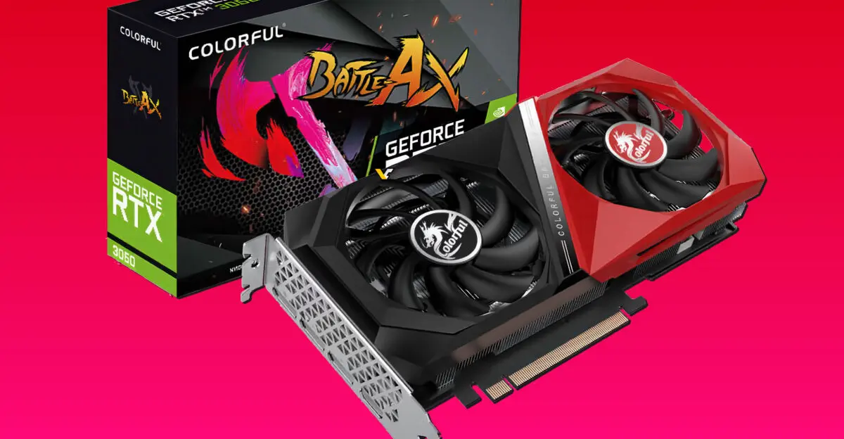 Colorful Battle Axe GeForce RTX 3060 DUO V2 graphics card with dual-fan cooling solution