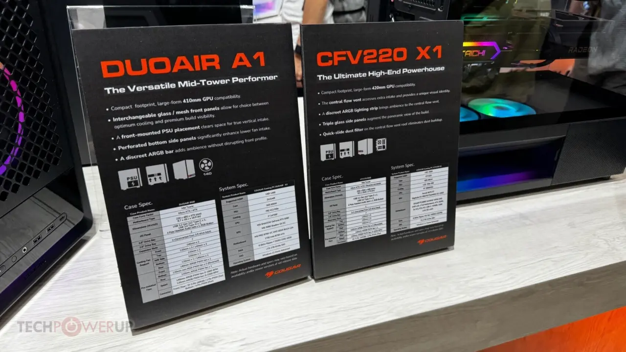 Cougar CVF220 RGB and Duoair RGB Cases Feature Hidden Airflow Cutouts