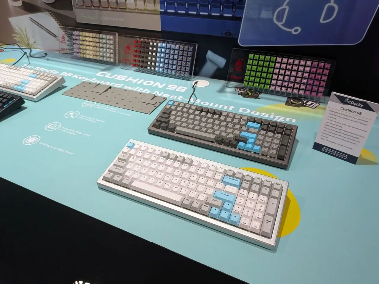 Ducky Cushion 98 keyboard with Nest Mount design and south-facing RGB lighting
