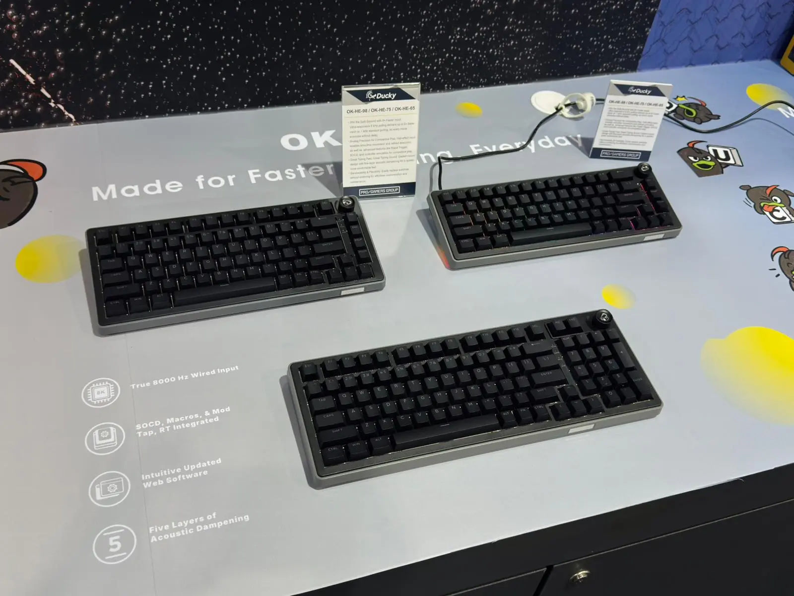 Ducky OK-HE magnetic switch keyboard series displayed at COMPUTEX 2026