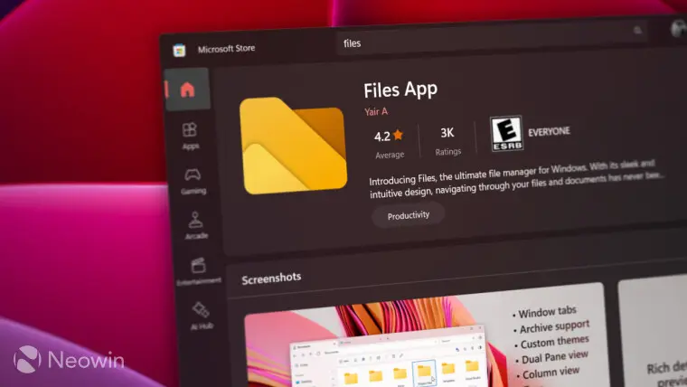Files App 4.1.4 Preview Brings Long-Awaited Tree View to Windows