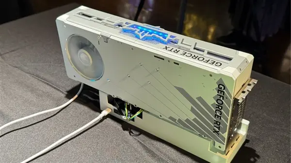Close-up of GALAX RTX 6090 HOF concept card showing dual power connectors