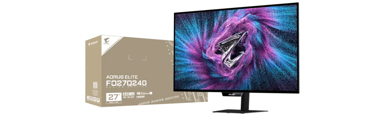 GIGABYTE AORUS Elite FO27Q24GK WOLED Monitor Launches with QHD and 1300 Nits