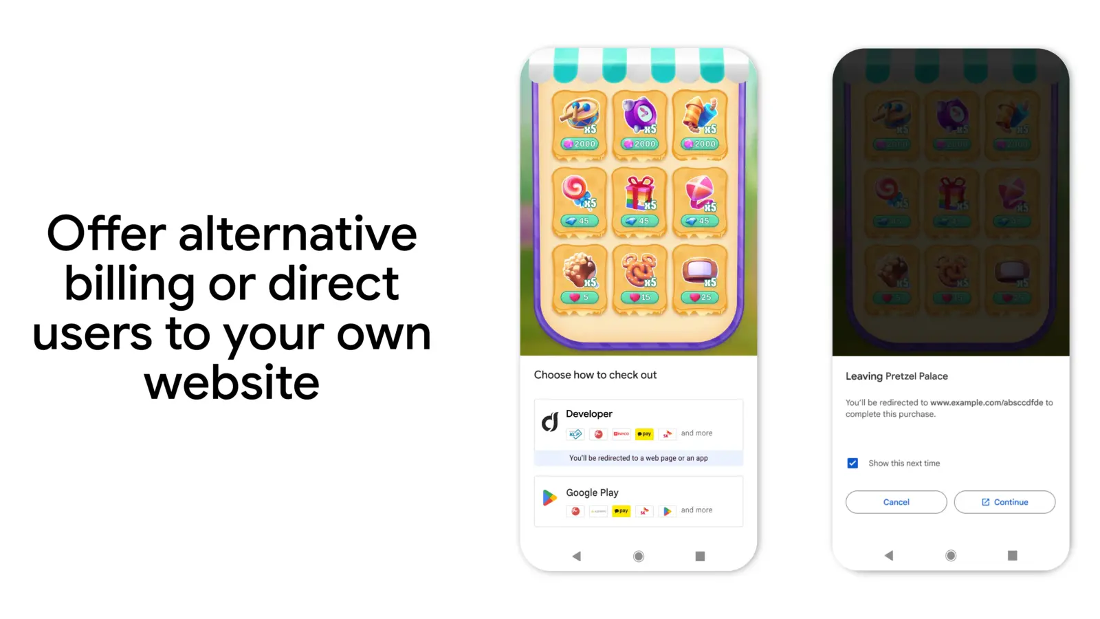 Google Play Store billing interface