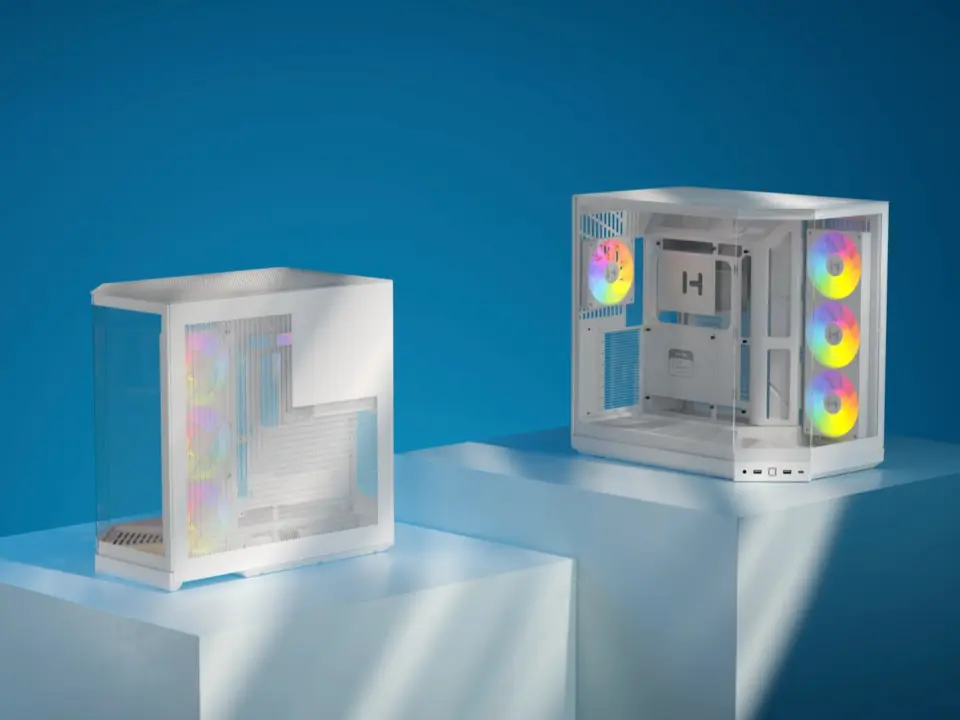 HYTE Y50 PC case with three-sided panoramic glass design