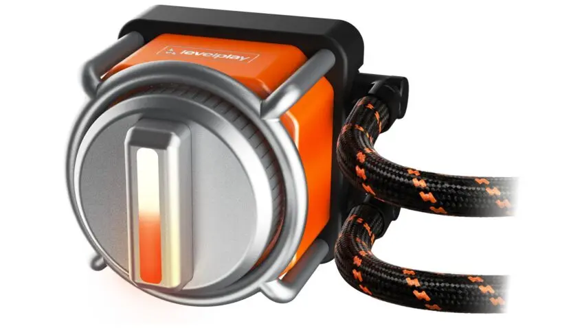 Levelplay Edge 360 AIO liquid cooler with 4.4-inch LCD display