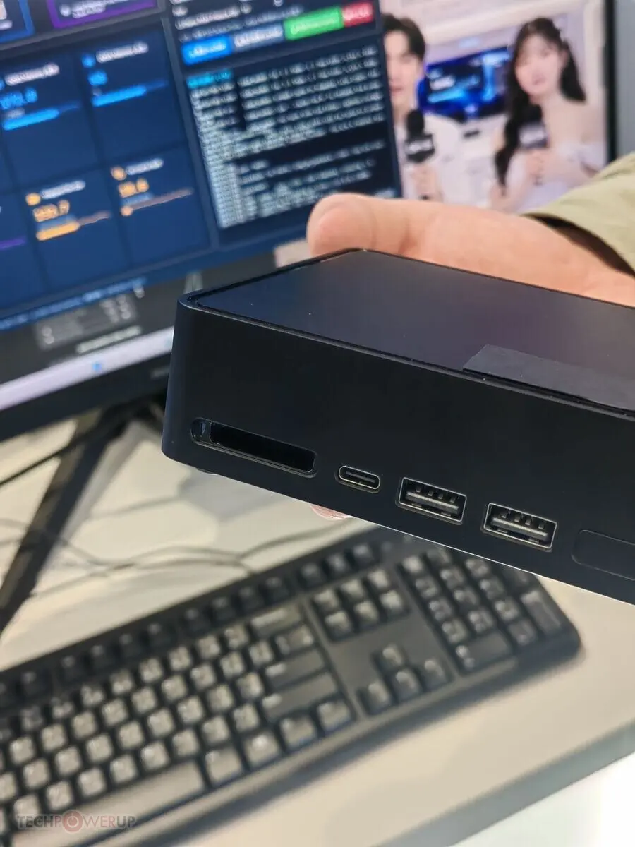 Lexar AI Storage Stick concept rendering showing M.2 SSD integrated into Mini-PC front panel