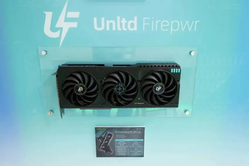 MANLI GeForce RTX 5080 30th Anniversary Edition graphics card with forged carbon fiber shroud
