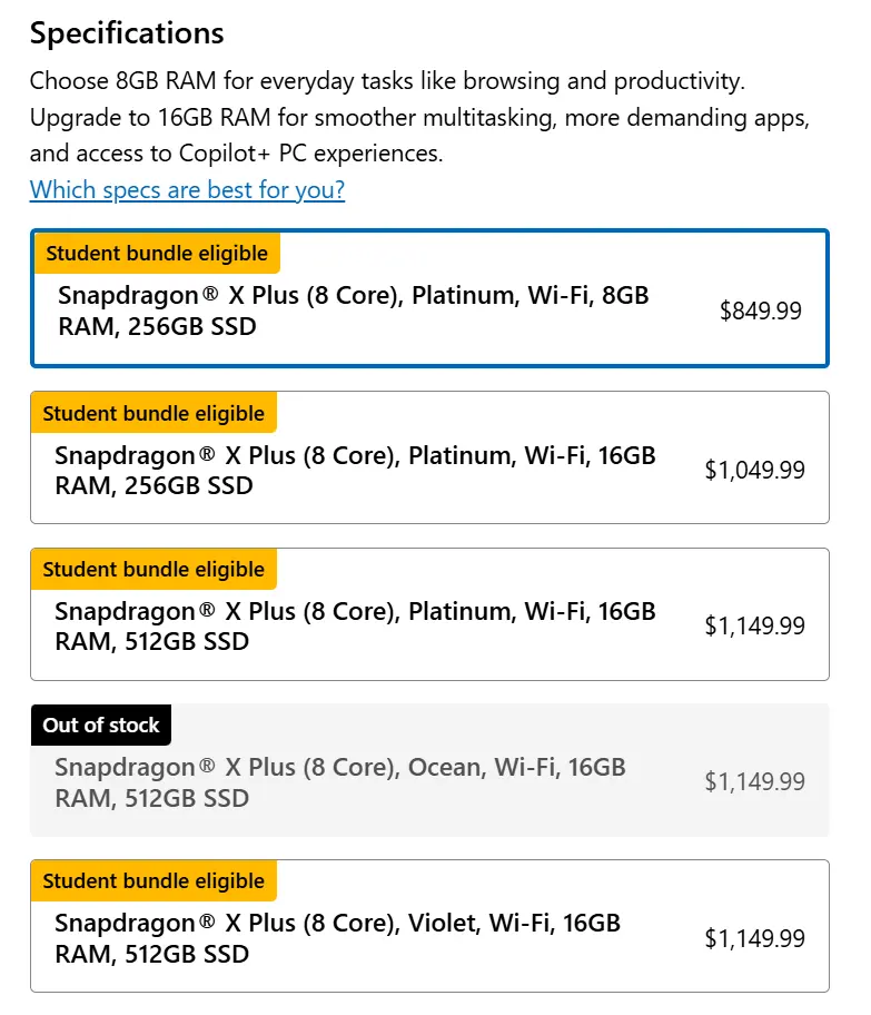 Microsoft Surface Pro 12-inch and Surface Laptop 13-inch devices