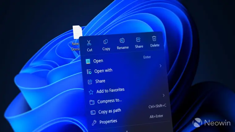 Microsoft Windows 11 Context Menu Gets Faster Simpler Configurable Update