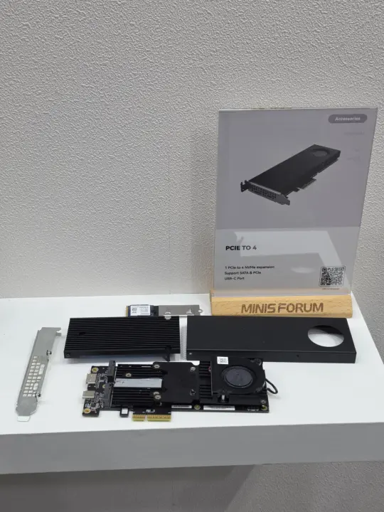 MINISFORUM PCIE TO 4 Expansion Card Adds 4 M.2 Slots and USB-C